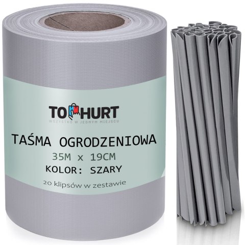 Tasma ogrodzeniowa 19 cm x 35 m szara Tasma ogrodzeniowa 19 cm x 35 m szara