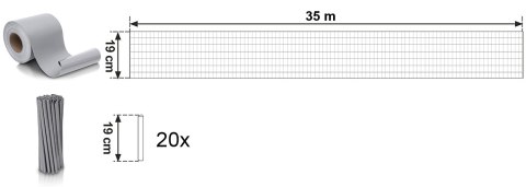 Tasma ogrodzeniowa 19 cm x 35 m szara Tasma ogrodzeniowa 19 cm x 35 m szara
