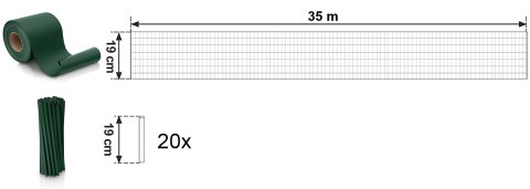 Taśma ogrodzeniowa 19 cm x 35 m zielona Taśma ogrodzeniowa 19 cm x 35 m zielona