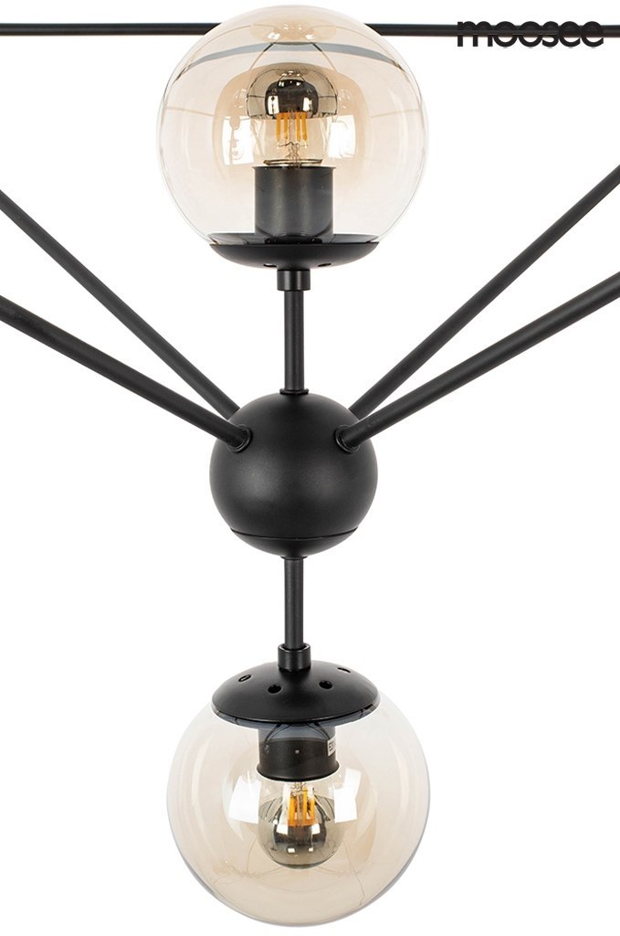 MOOSEE lampa wisząca ASTRIFERO 15 czarna / bursztynowa Moosee