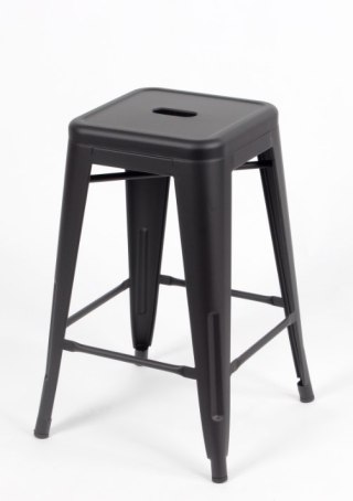 Metalowe krzesło barowe TWER 66 - czarne