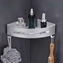 Półka loftowa narożna MYZEA srebrny mat do łazienki komplet 2 sztuk