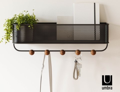 UMBRA wieszak z organizerem ESTIQUE czarny UMBRA wieszak z organizerem ESTIQUE czarny