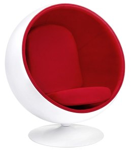 Fotel BALL biało-czerwony - włókno szklane King Home