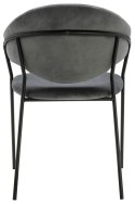 Krzesło NAOMI ciemny szary - welur, podstawa czarna