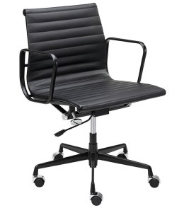 Fotel biurowy BODY PRESTIGE PLUS czarny - skóra naturalna, aluminium King Home