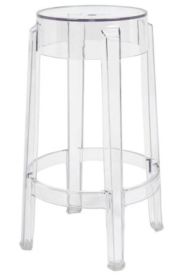 Krzesło barowe CHARLES 65 transparentne - poliwęglan King Home