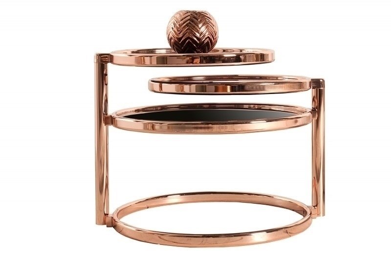INVICTA stolik rozkładany ART DECO 3 miedziany INVICTA stolik rozkładany ART DECO 3 miedziany