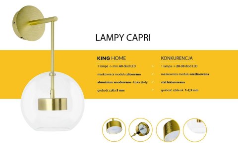 Lampa ścienna ARRI WALL złota