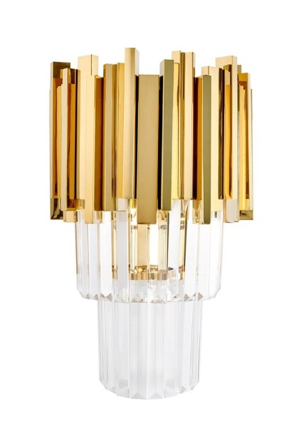 Lampa ścienna IMERIO WALL GOLD - stal, kryształ