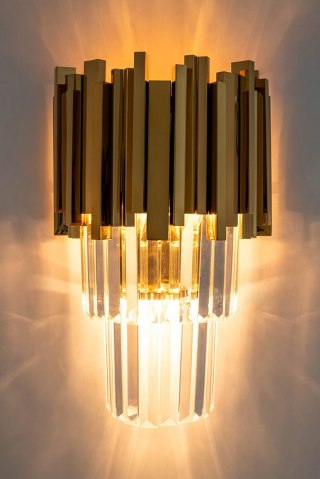 Lampa ścienna IMERIO WALL GOLD - stal, kryształ