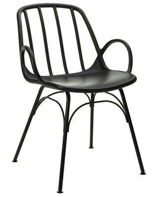 Krzesło CASTERINA czarne - polipropylen