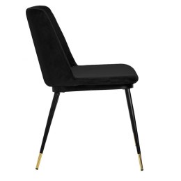 Krzesło DIEGO czarne - welur, podstawa czarno złota King Home