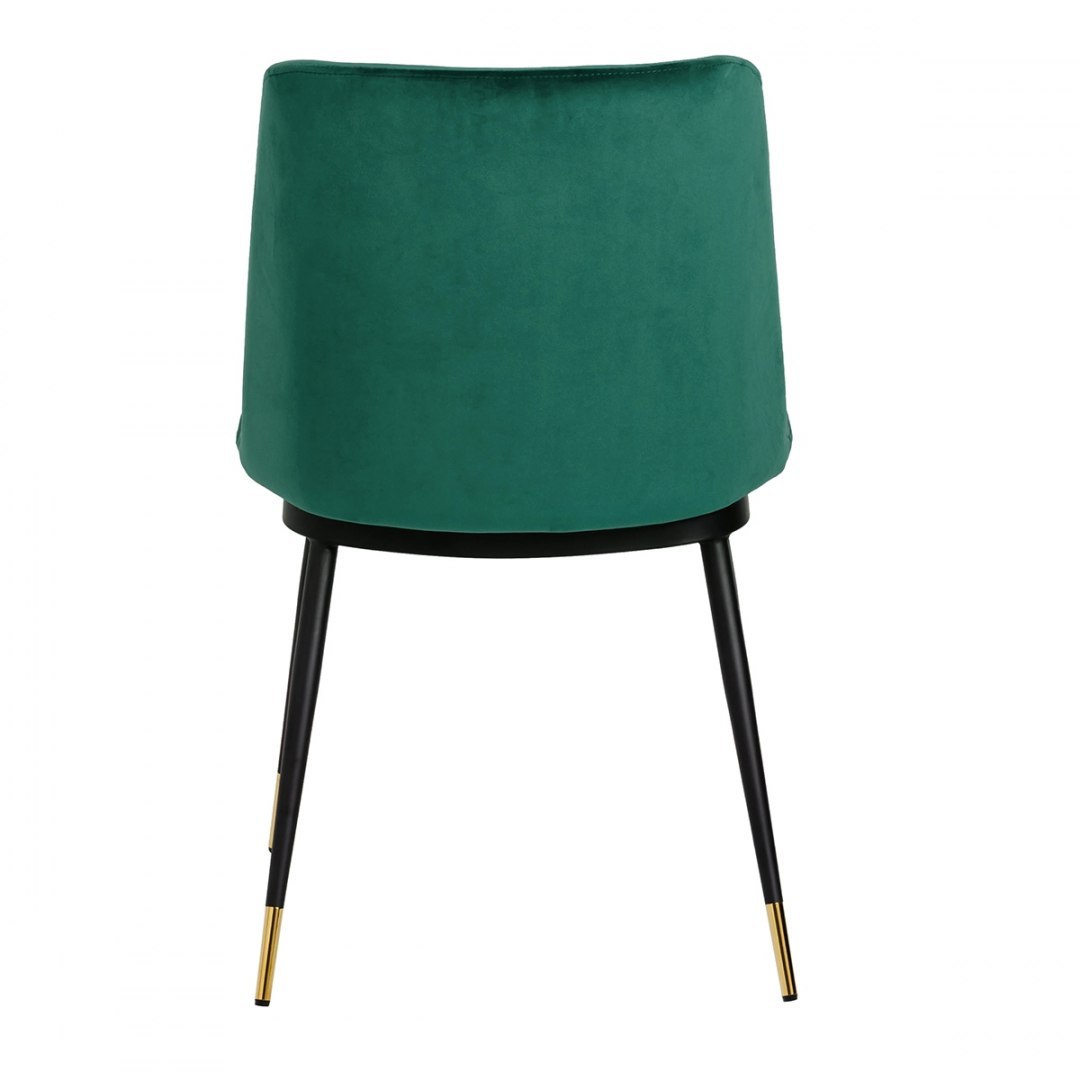 Krzesło DIEGO zielone - welur, podstawa czarno złota