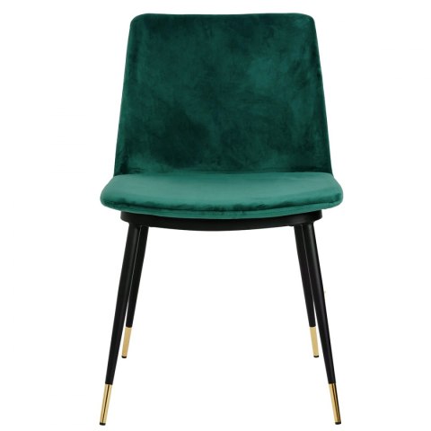 Krzesło DIANNA zielone - welur, podstawa czarno złota