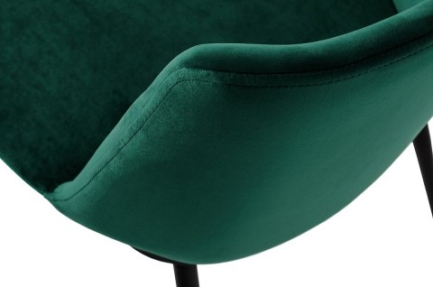 Krzesło DIANNA zielone - welur, podstawa czarno złota