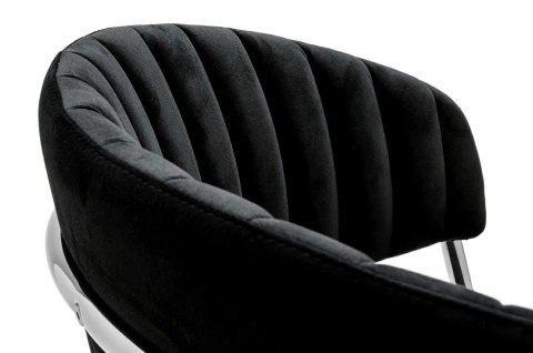 Krzesło MAGO szary/czarny welur, podstawa metalowa chromowana
