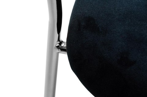 Krzesło MAGO szary/czarny welur, podstawa metalowa chromowana