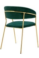Krzesło MARGO ciemny zielony - welur, podstawa złota King Home
