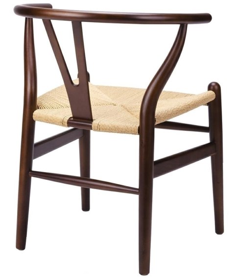 Krzesło WISH ciemny brąz - drewno bukowe, naturalne włókno