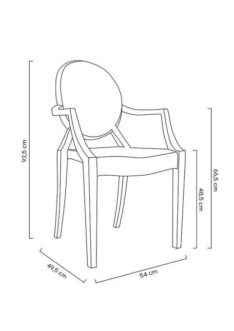 Krzesło Luis transparentne, z poliwęglanu