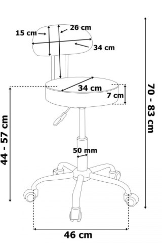 Taboret kosmetyczny GAMMA czarny