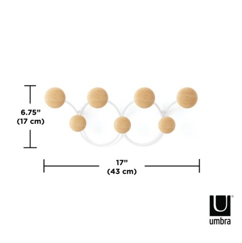 UMBRA wieszak na ubarnia DOTSY 7 biało naturalny