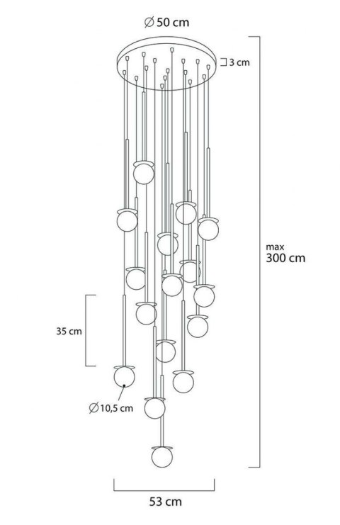 Lampa wisząca NANNO 16 miedziana