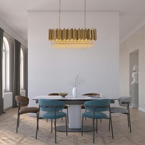 Lampa wisząca IMPERIAL LONG GOLD 90 - stal, kryształ