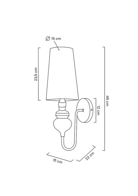 MOOSEE lampa ścienna QUEEN 15 srebrna