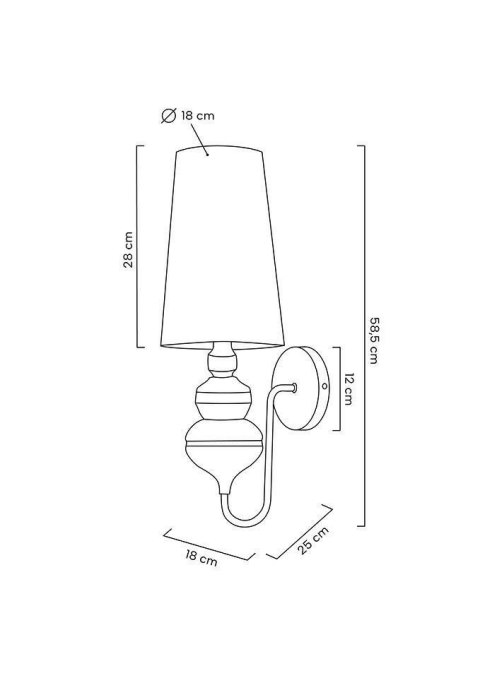 MOOSEE lampa ścienna QUEEN 20 srebrna