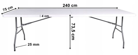 Stół cateringowy IMPRO składany w walizkę - 240 cm