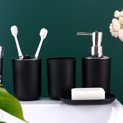 Zestaw łazienkowy FLORES 6 elementów czarny Zestaw łazienkowy FLORES 6 elementów czarny